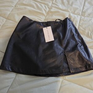 {Cotton Candy LA} Black Faux Leather Skort